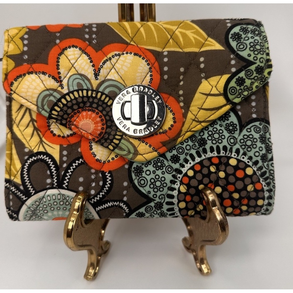 Vera Bradley Women's Colorful Floral Turn Lock Wallet Provencal‎ Flower
